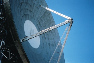 Black and white satellite antenna
